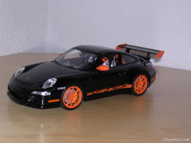 Porsche 997 GT3 RS noire & orange 1/18 Welly